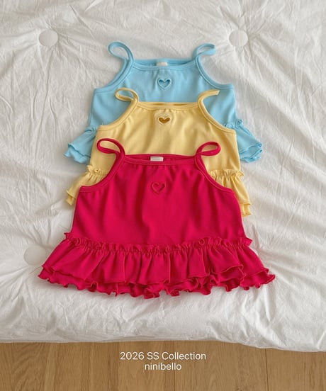 予約ninibello Join heart punching Sleeveless Top