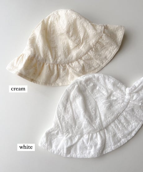 即納baby  flower embroidery hat