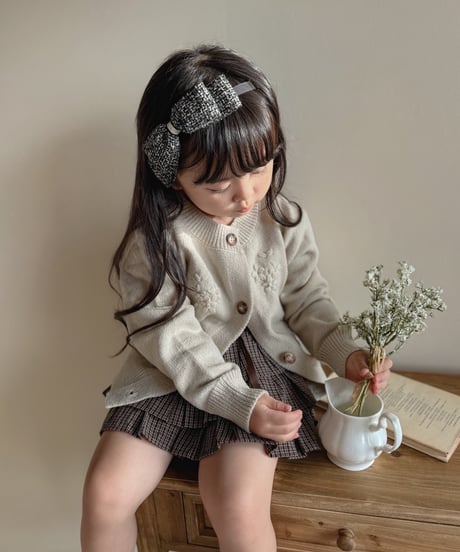 即納 flower stitch cardigan