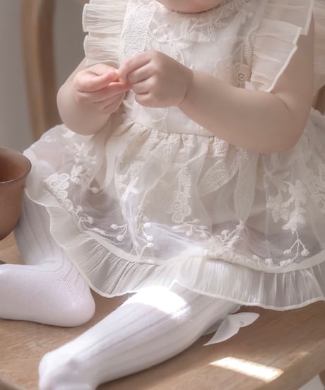 即納Embroidered Lace Rompers
