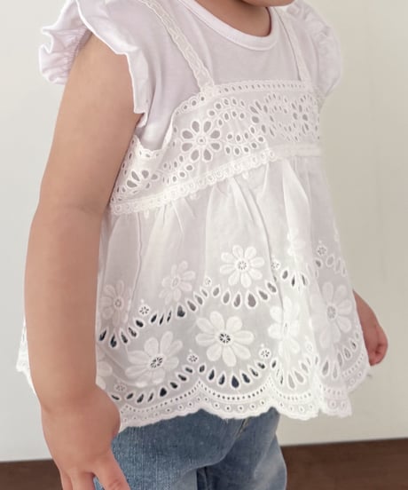 即納bebe nine Angel Summer Frill T