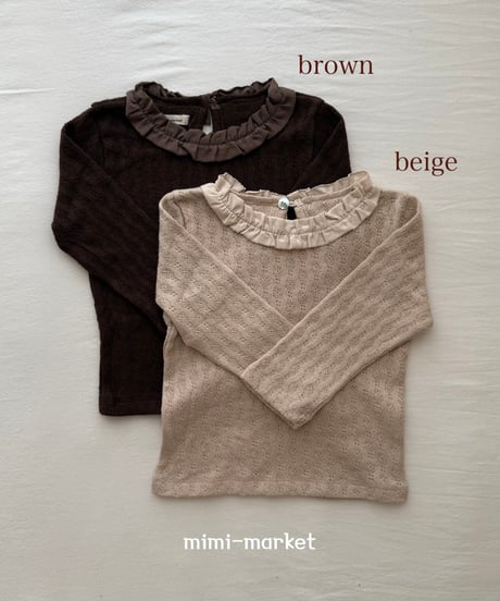 即納mimi market Frill Jagard Tee