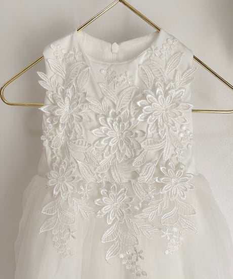 即納flower  motif tulle dress
