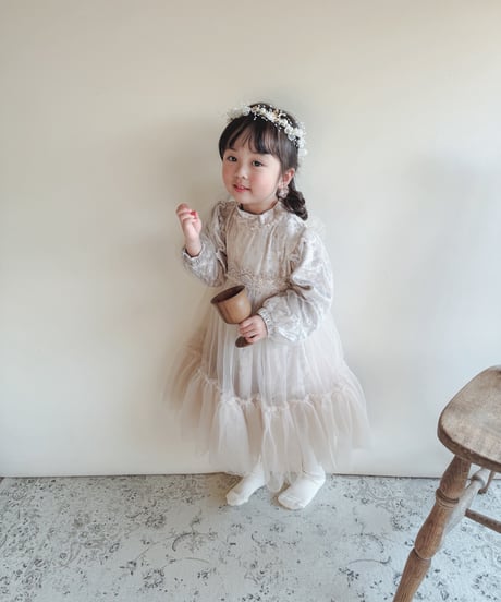 即納Velour x Tulle Winter Dress