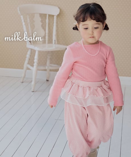 即納 milkbalm Eyelet Cross Back Tee