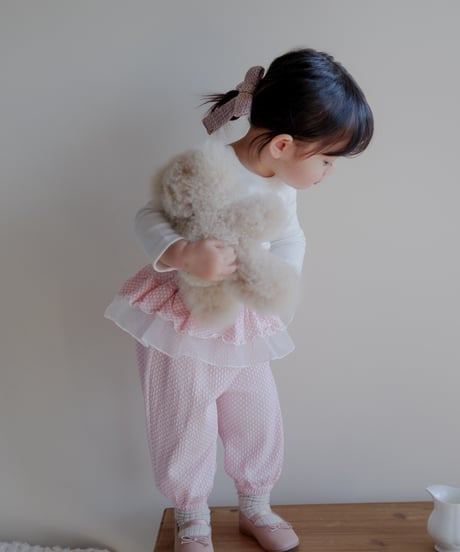 即納 milkbalm frill check pant