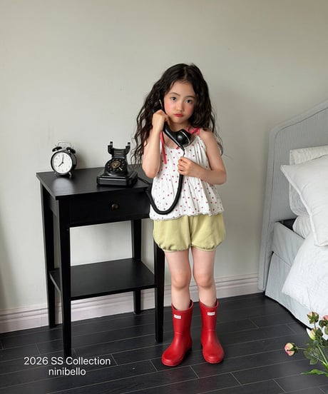 予約ninibello Berry Eyelet Blouse Top