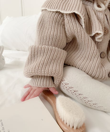 即納ruffle collar  knit cardigan