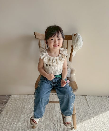 即納ribbon wide denim