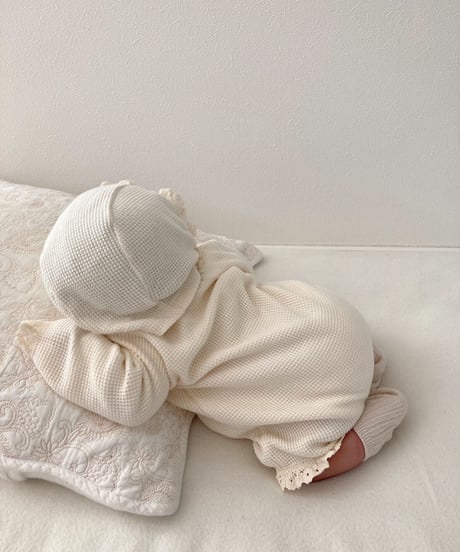 即納monbebe newborn waffle rompers set