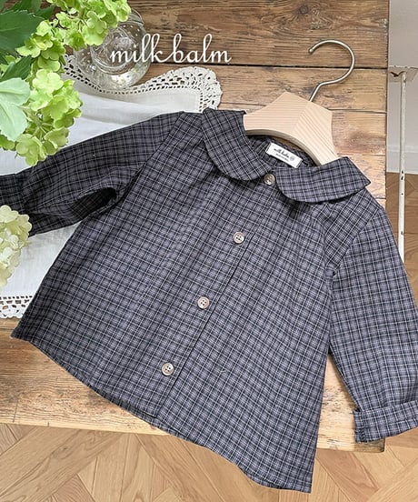 即納milk  round collar shirt