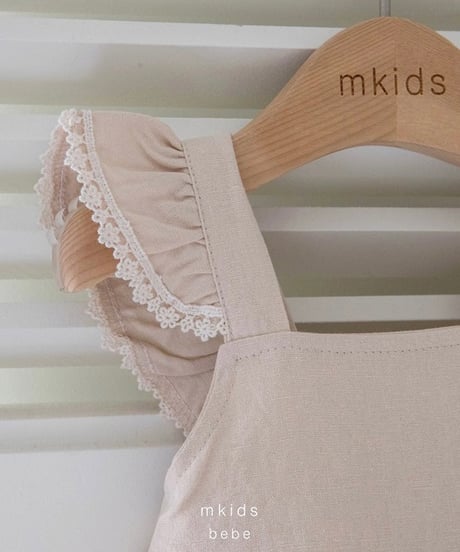 即納 m-kids  Linen frill suit