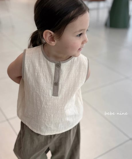 即納bebe nine  bi-color tank top