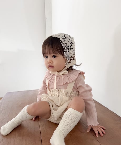 即納mini beige eyelet prill tee