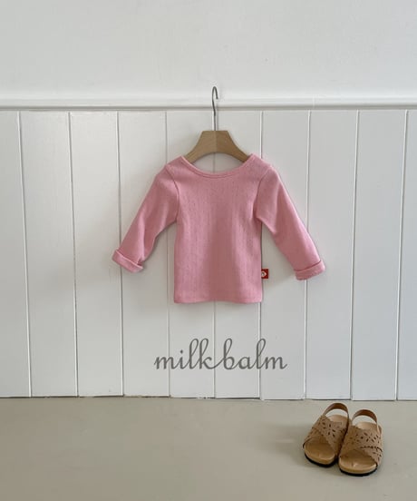 即納 milkbalm Eyelet Cross Back Tee