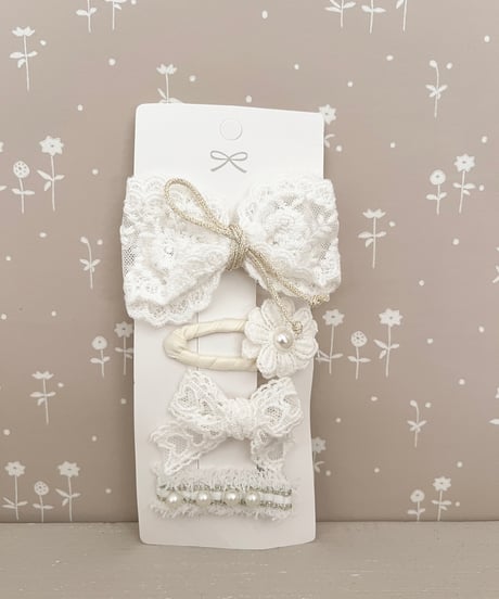 即納lace bloom hair clip set