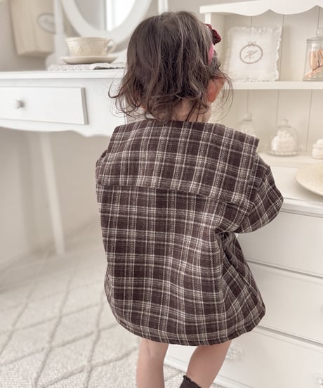 即納 sailor check coat
