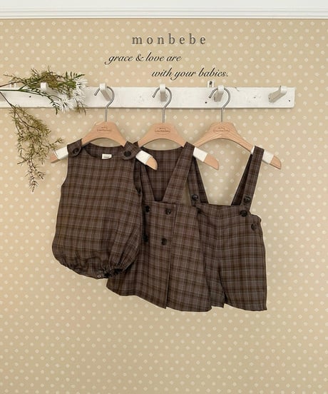 即納 monbebe Romi check suit