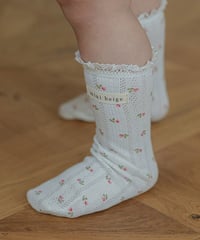 即納mini beige lace socks