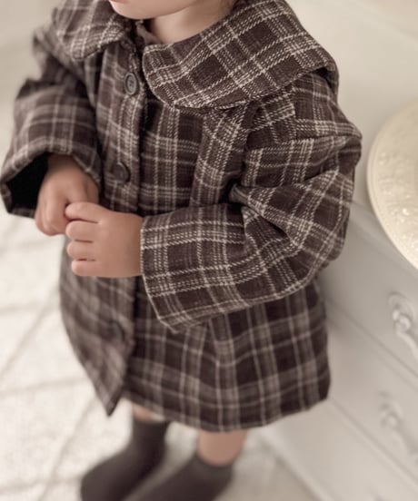 即納 sailor check coat