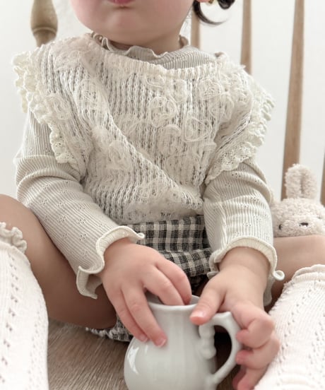 即納  embroidery flower vest