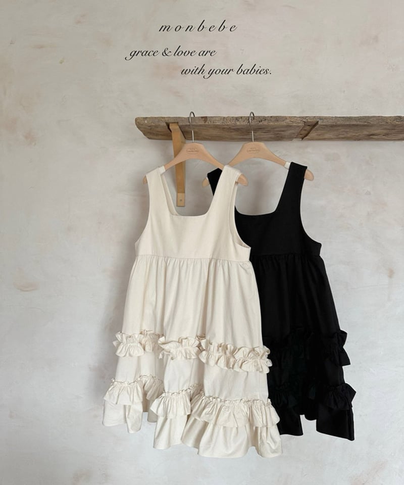 即納 monbebe Mono frill one piece (ママとお揃い) | alli.