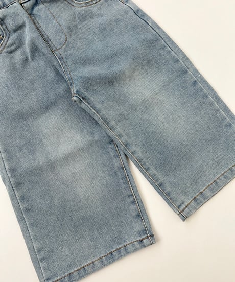 即納wash wide denim