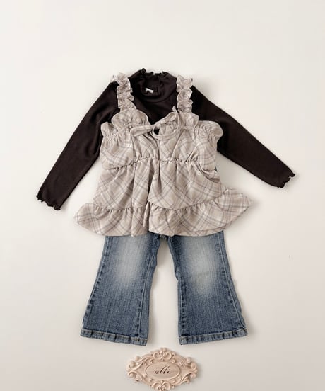即納Brush boots cut denim