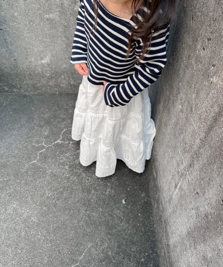 即納　squareneck stripe tee