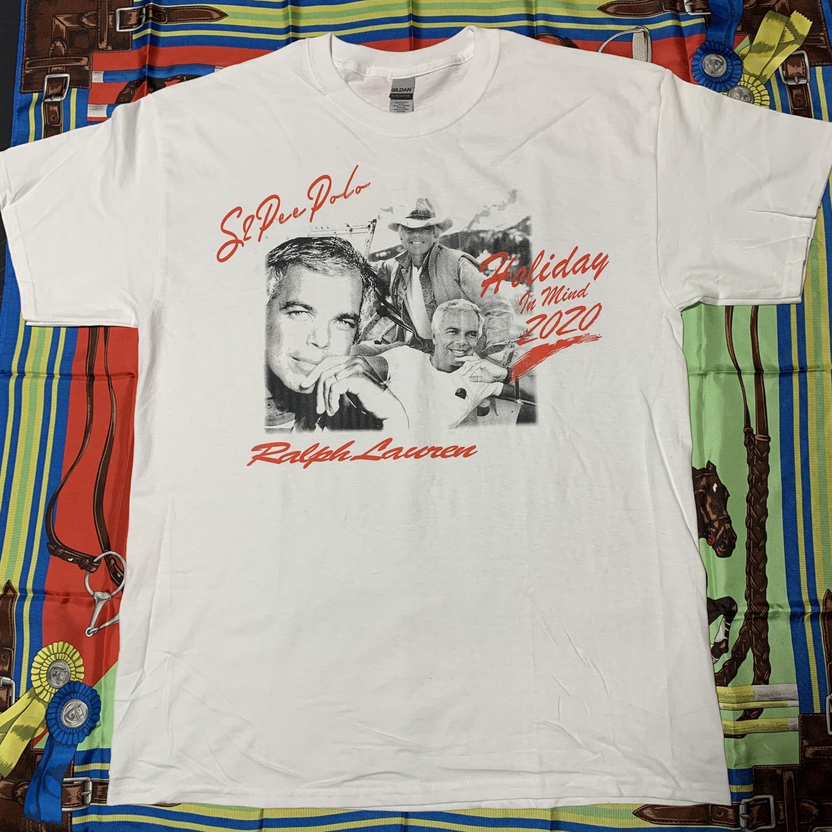 POLO RALPH LAUREN / BRUCE WEBER 92/USA製/Tシャツ/S/コットン/WHT/プリント// POLO RALPH LAUREN◇BRUCE WEBER 92/USA製/Tシャツ/S/コットン/WHT