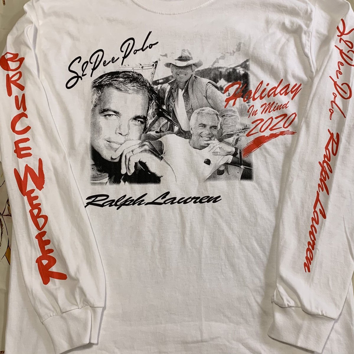 POLO RALPH LAUREN◇BRUCE WEBER 92/USA製/Tシャツ/S/コットン/WHT