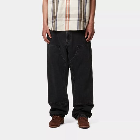 CARHARTT WIP "DOUBLE KNEE PANT" [BLACK STONE WASHED]