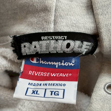 RESTRICT RATHOLE × CHAMPION   REVERSE WEAVE HOODIE "UR"