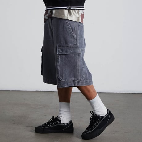 HUF WORLDWIDE "OVAL DENIM CARGO SHORT" 2COLORS
