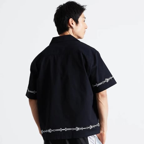 HUF WORLDWIDE "PINSTRIPE EMBROIDERED RESORT SHIRT"