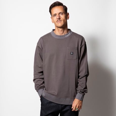ROARK REVIVAL "LABEL" 9.3oz H/W MOCK NECK L/S POCKET TEE 2COLORS