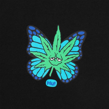 HUF WORLDWIDE "GREEN BUDDERFLY TEE" 2COLORS