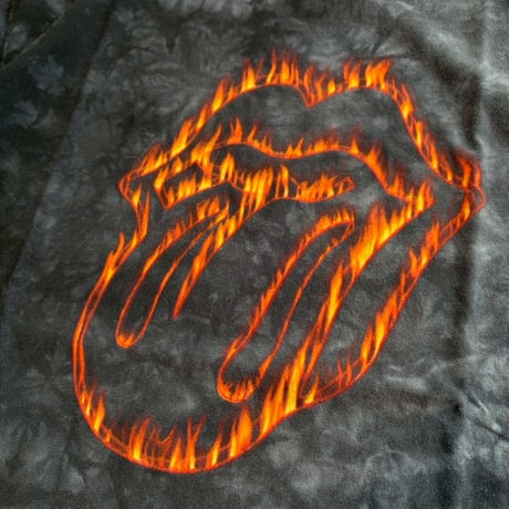 ANVIL "ROLLING STONES LIP & TONGUE FIRE FLAME TIE DYE TEE"