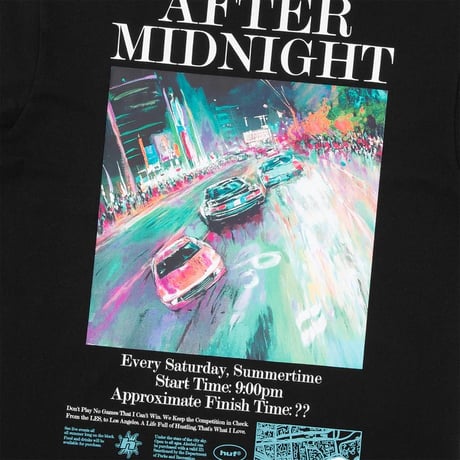 HUF WORLDWIDE "AFTER MIDNIGHT TEE" 2COLORS
