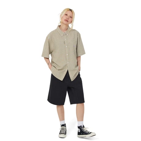 HUF WORLDWIDE "89 MICRO GINGHAM OXFORD SHIRT" 2COLORS
