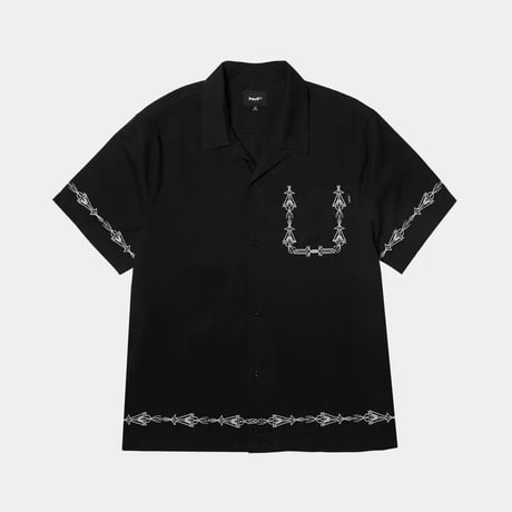HUF WORLDWIDE "PINSTRIPE EMBROIDERED RESORT SHIRT"