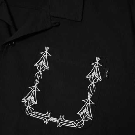 HUF WORLDWIDE "PINSTRIPE EMBROIDERED RESORT SHIRT"