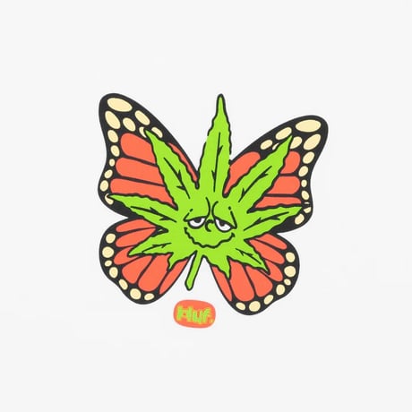 HUF WORLDWIDE "GREEN BUDDERFLY TEE" 2COLORS