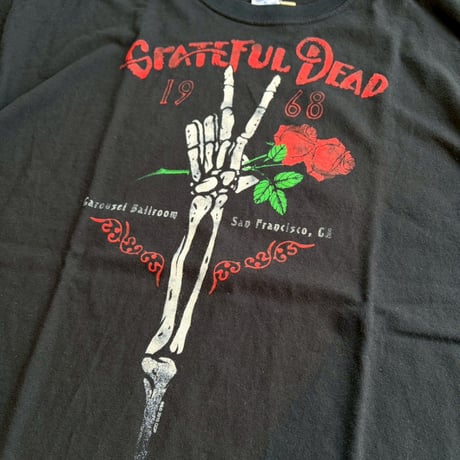 M&O KNITS "RIPPLE JUNCTION GRATEFUL DEAD SKELTON&ROSES TEE"