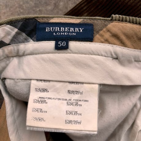 BURBERRY LONDON  "CORDUROY PANTS"