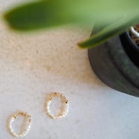 淡水パールフープピアス/40mm