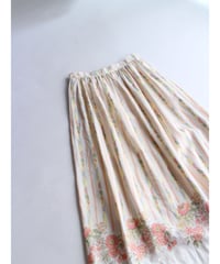 90's Floral stripe long skirt