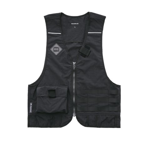 "utility vest"onibegie(black)/ML-JKT24101