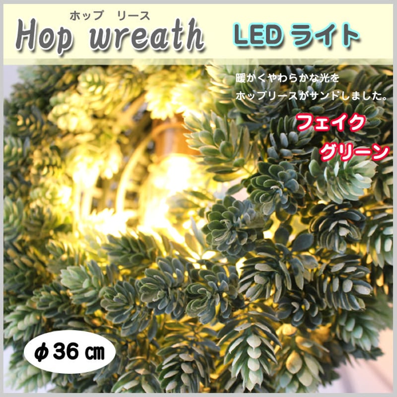 リース LEDライト ホップリース 照明 リビング ディスプレイ フェイク 