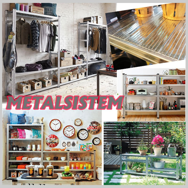 メタルシステム 4段シェルフ インダストリアル 棚 店舗什器 工業系